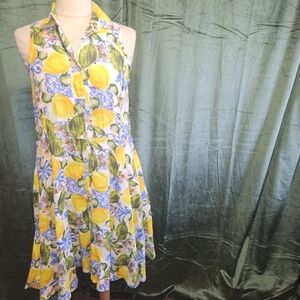 Stella Moda Linen Lemon Sleeveless Dress